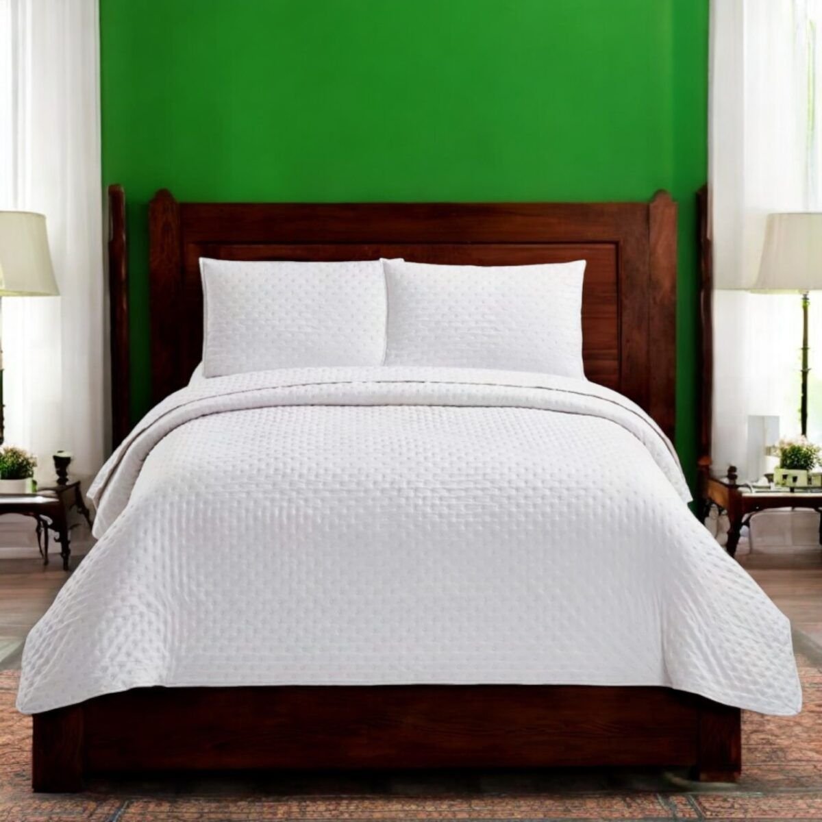 Quilt Rodas Blanco con fundas
