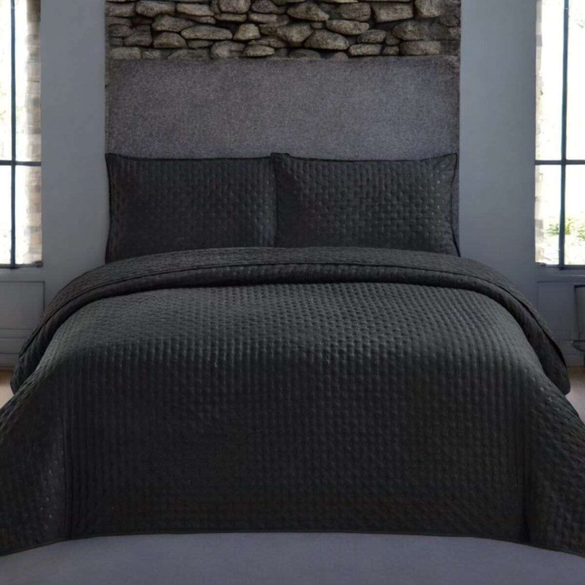 Quilt Rodas Negro con fundas