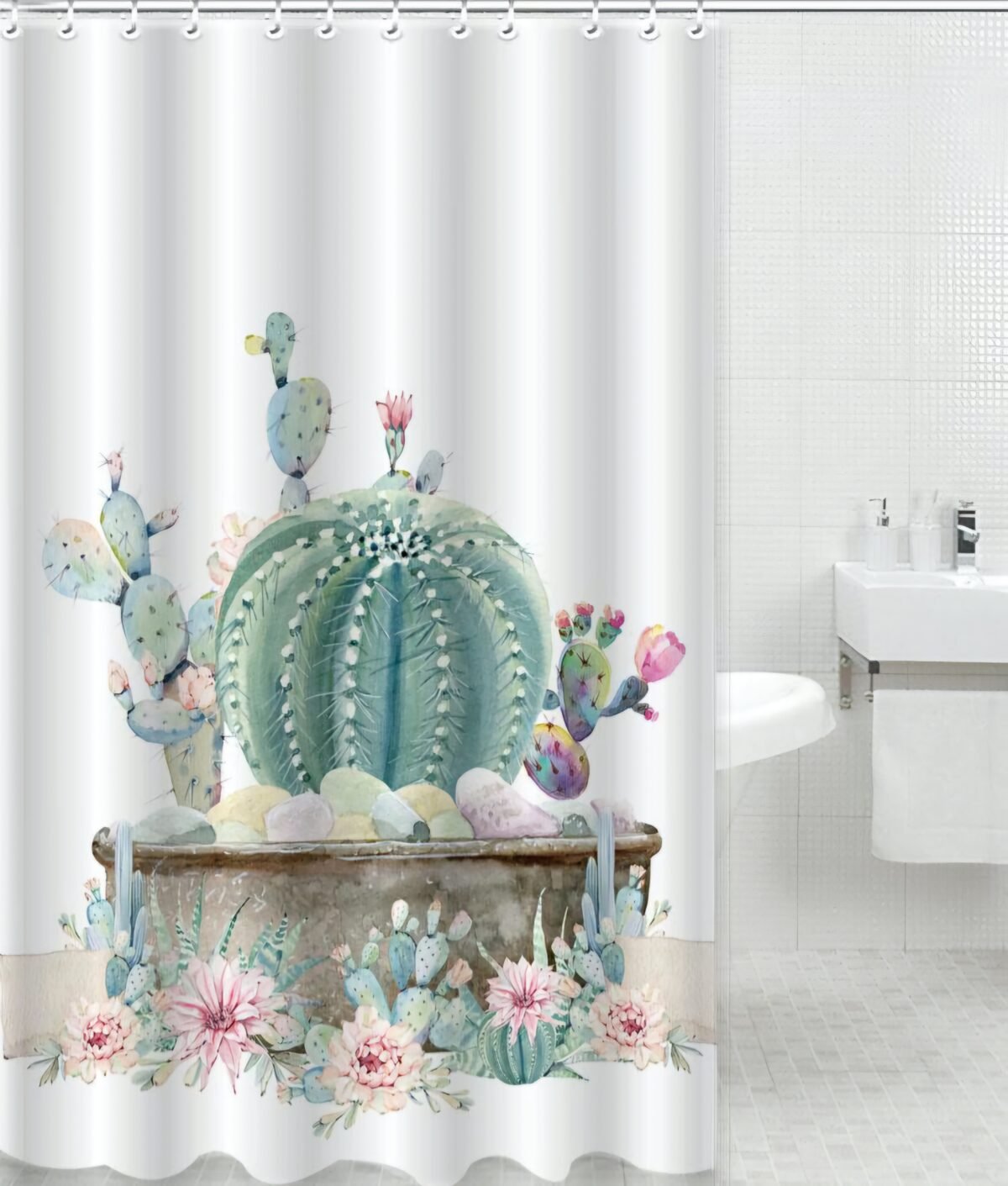 Cortina de baño estampada