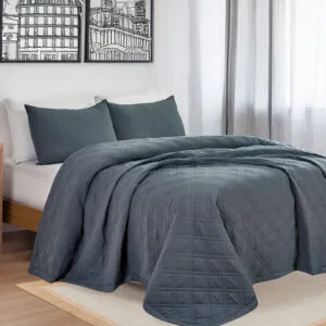 Quilt Kavanagh Sky Gris Topo